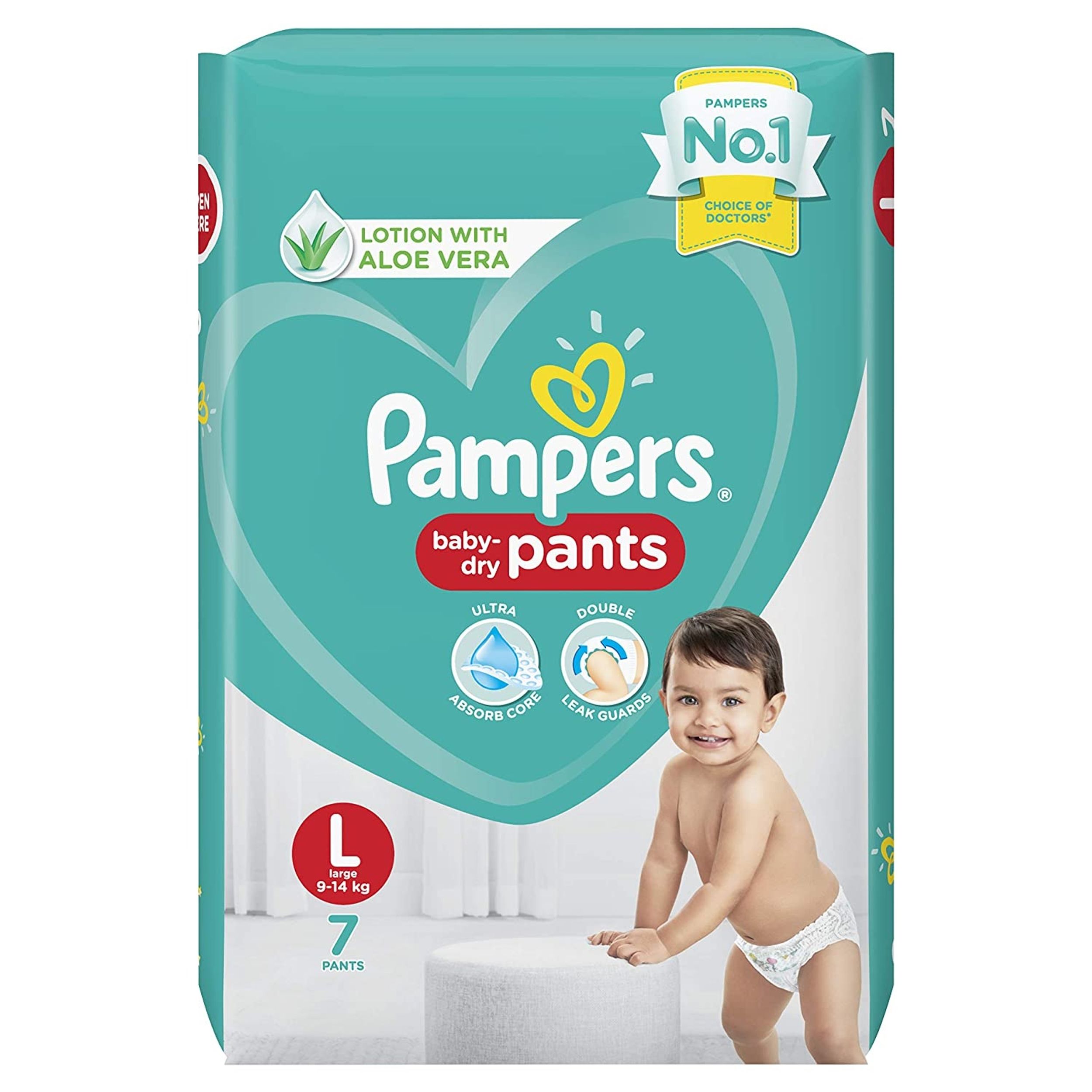 Pampers All round Protection Pants, Large size baby diapers 42 Count, Anti  Rash diapers, Lotion with