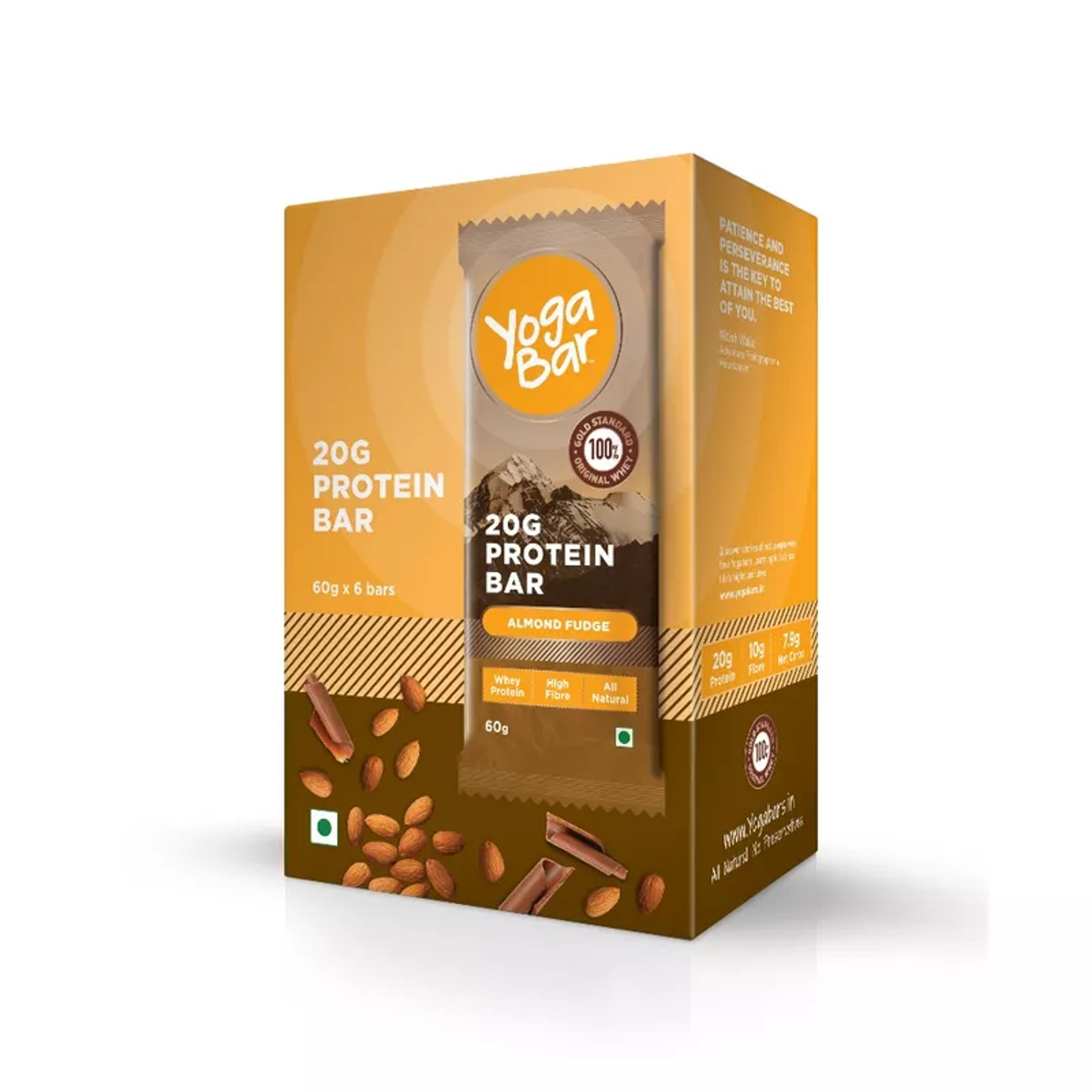 Yogabar 20g Protein Bars | Chocolate Brownie | Pack of 6 Whey Protein