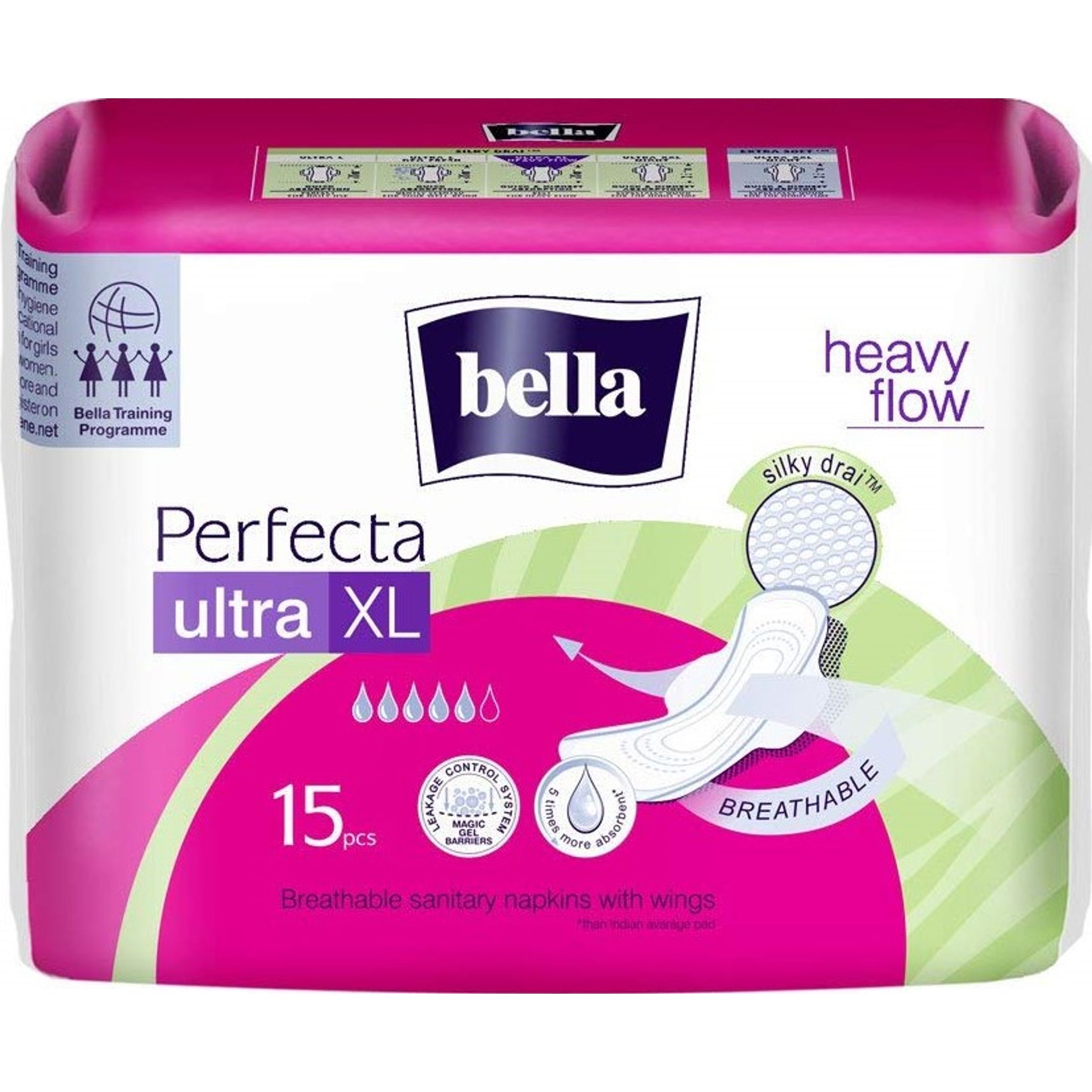 Bella For Teens Ultra Relax Sanitary Pads with Side Wings á 10 pcs