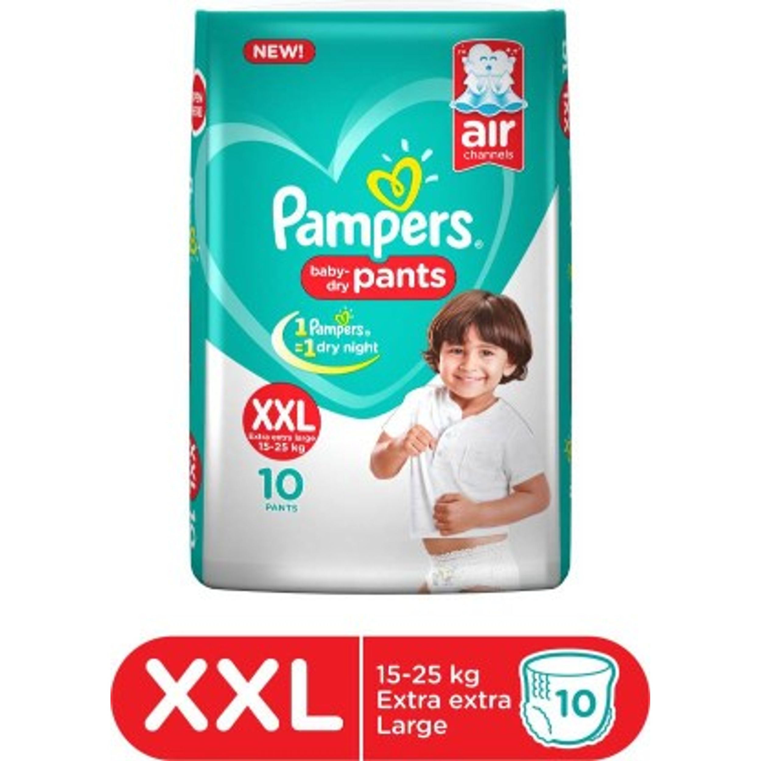 Buy Pampers BABY DRY PANTS, SIZE XXL, 28 PCS. PACK, SET OF 6 PACKS, FOR BABY  WEIGHT 15-25 KGS, TOTAL 168 - XXL (168 Pieces) Online at Best Prices in  India - JioMart.