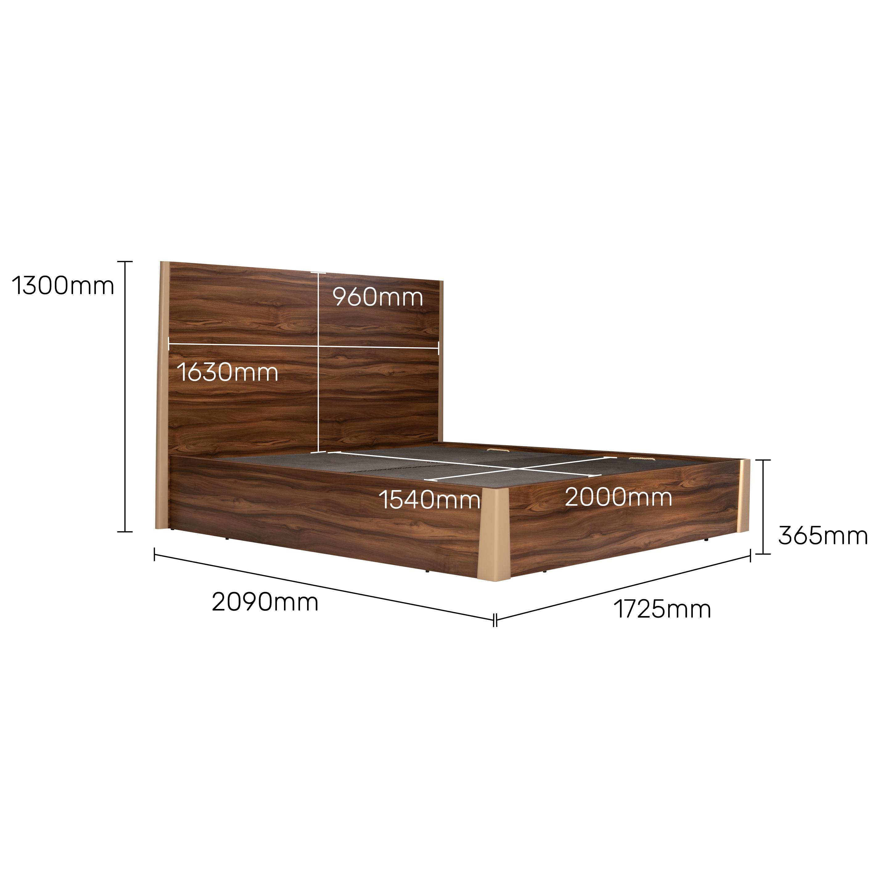 Buy Cecilia Brown Beige Plywood Queen Bed Online at Durian