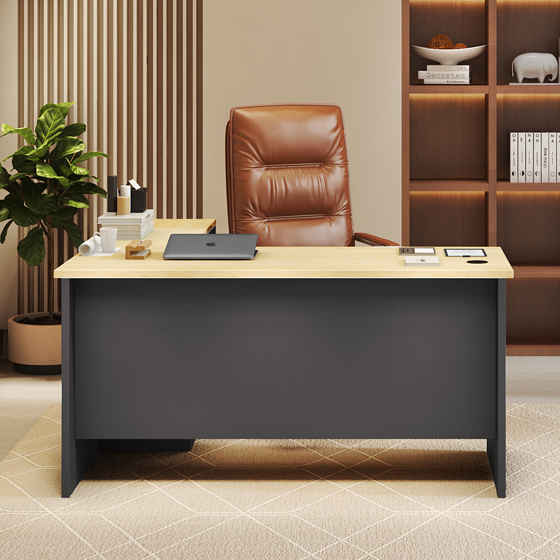 Buy DWS White/Grey Executive Desk Online At Durian