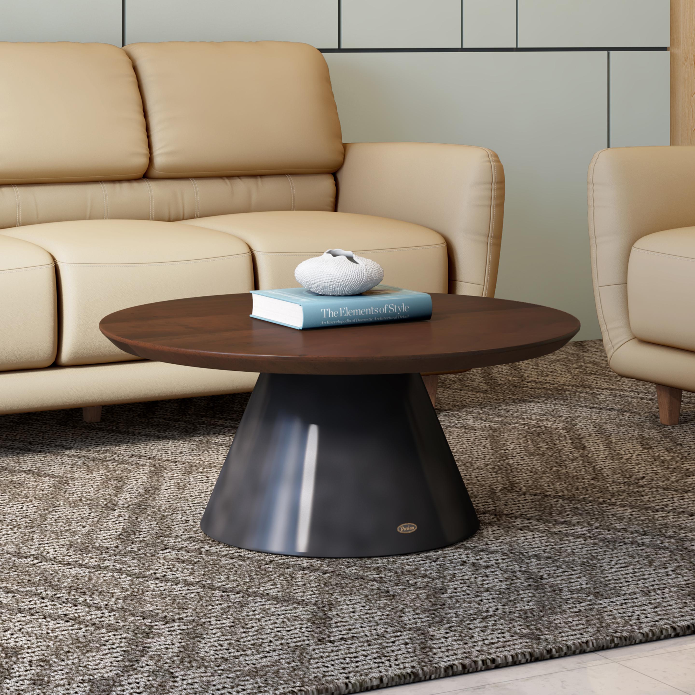 Buy Norris Brown Grey Solid Wood Coffee & Center Table Online at Durian.