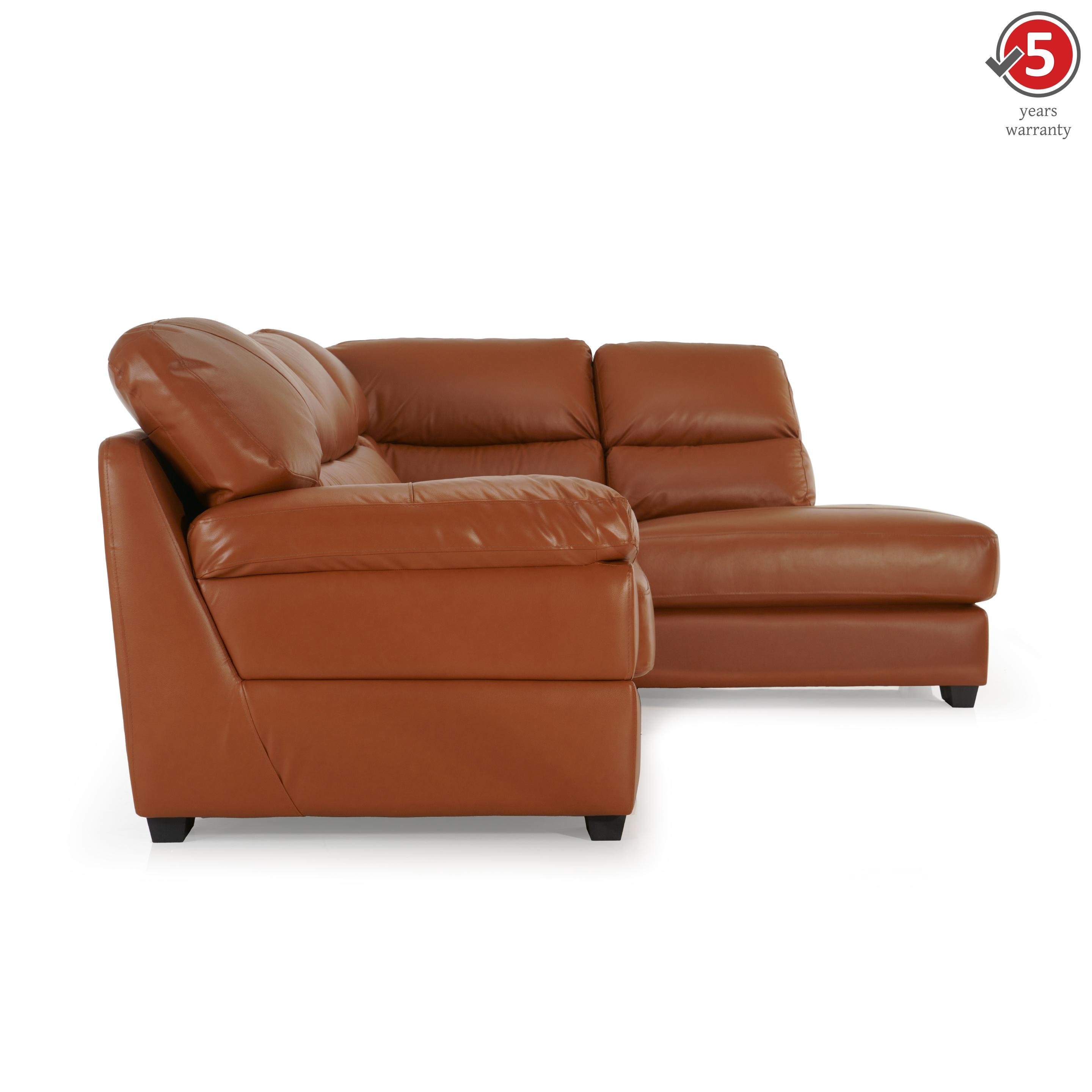Buy Hensley 5 Seater Leather Tan Brown Corner Sofa Online at Durian