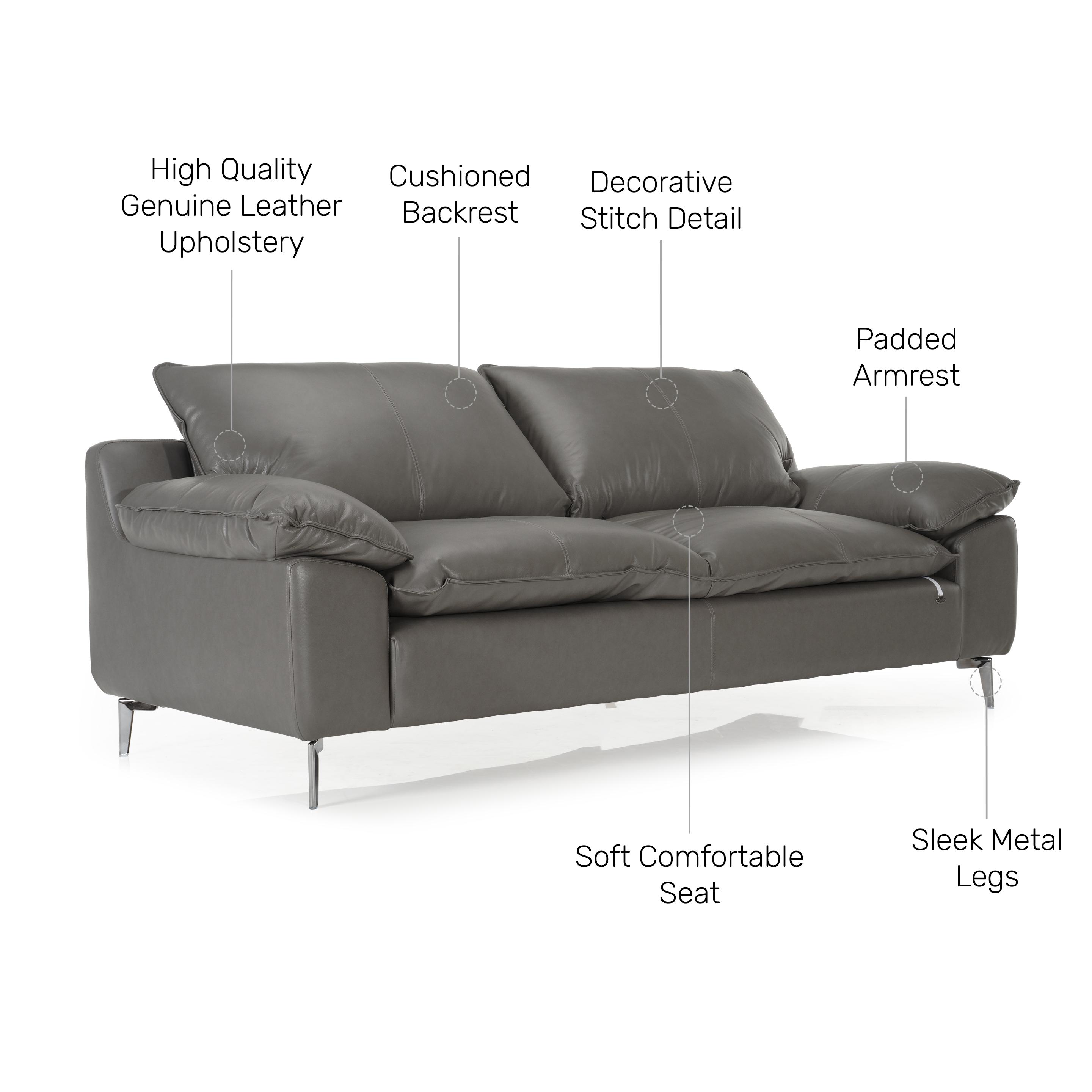 Pebble Grey Leather Sofa Online At Durian