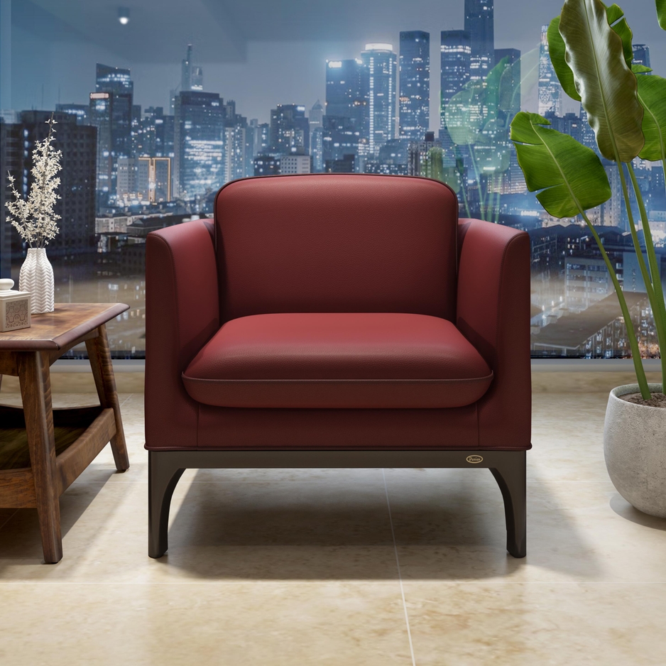 Buy Clement 1 Seater Red Leatherette Sofa Online At Durian