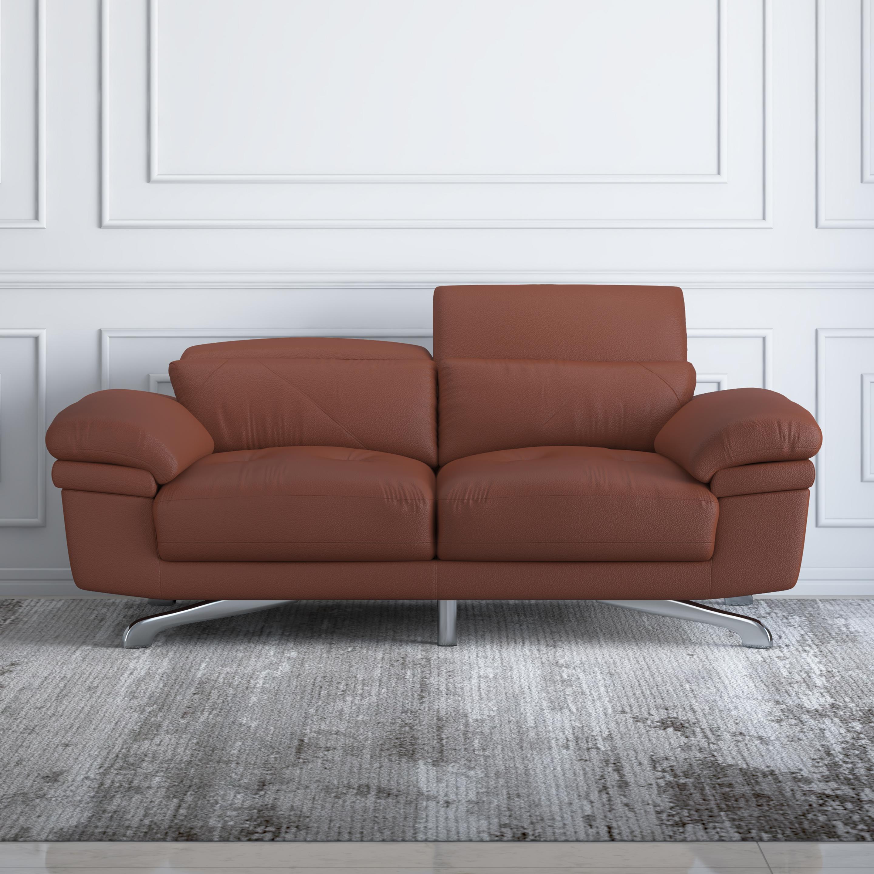 Buy Philly Three Seater Brick Red Leather Sofa Online at Durian