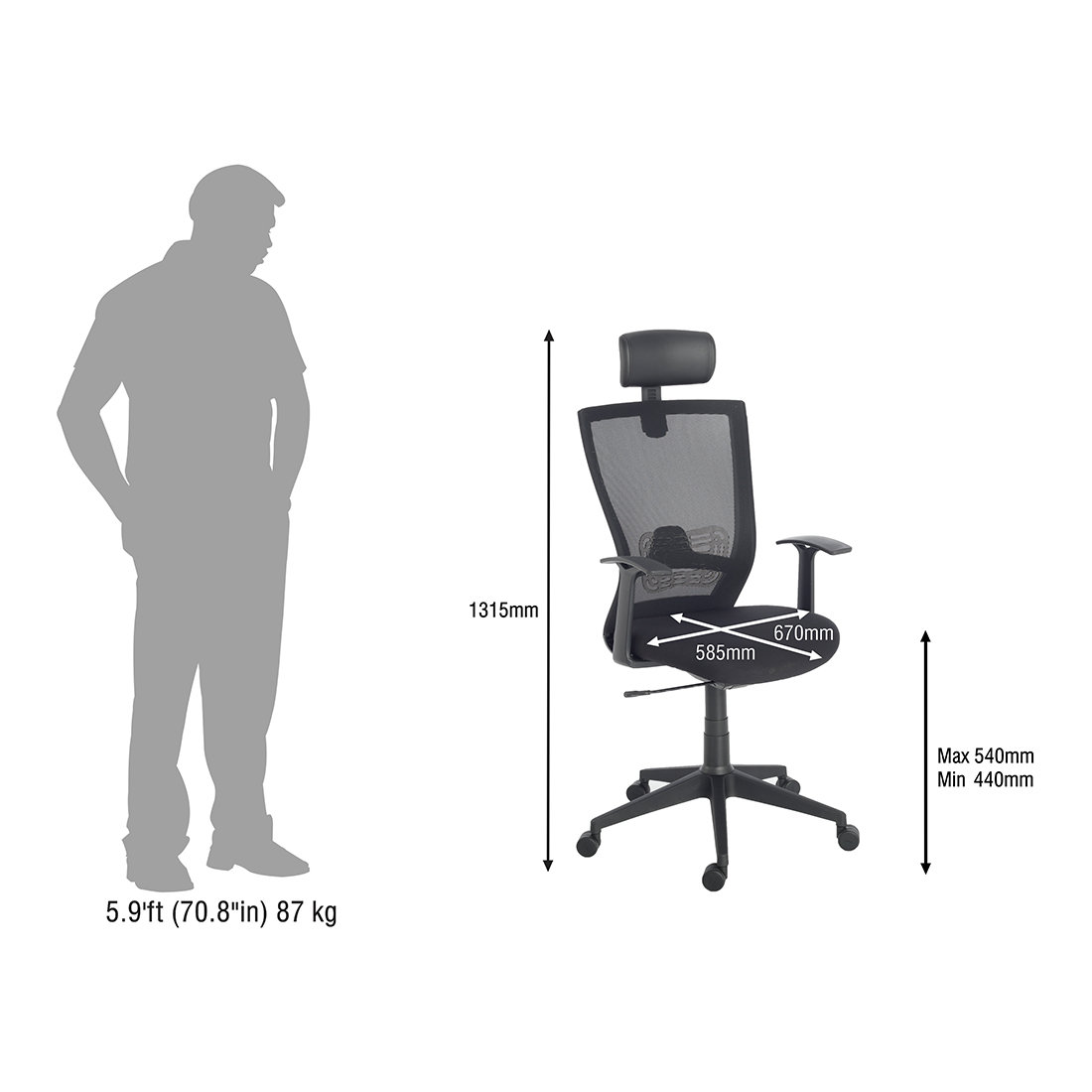 Buy Artline Executive Black Mesh Chair With High Back Online At Durian