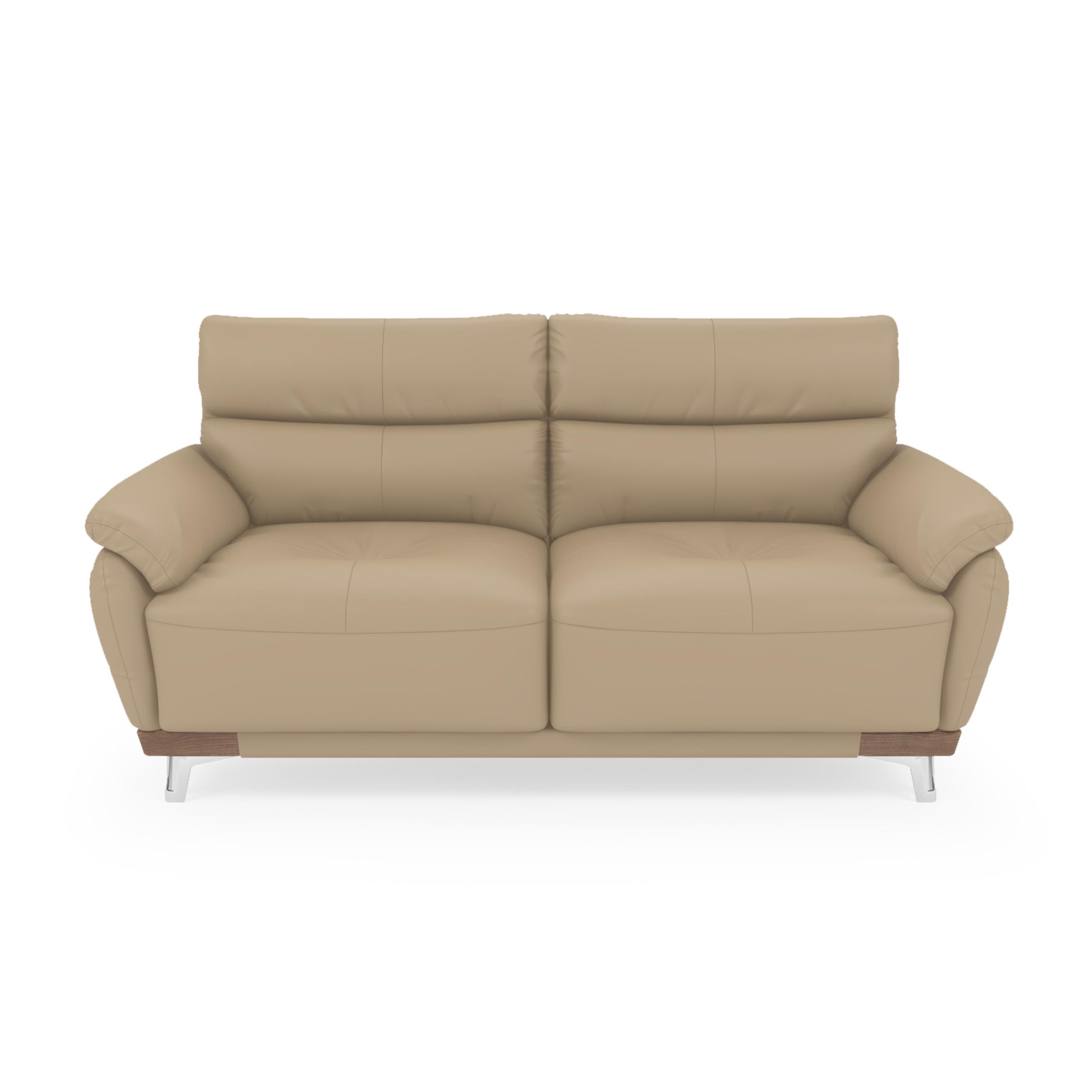 Buy Perry Two Seater Mushroom Brown Leather Sofa Online at Durian