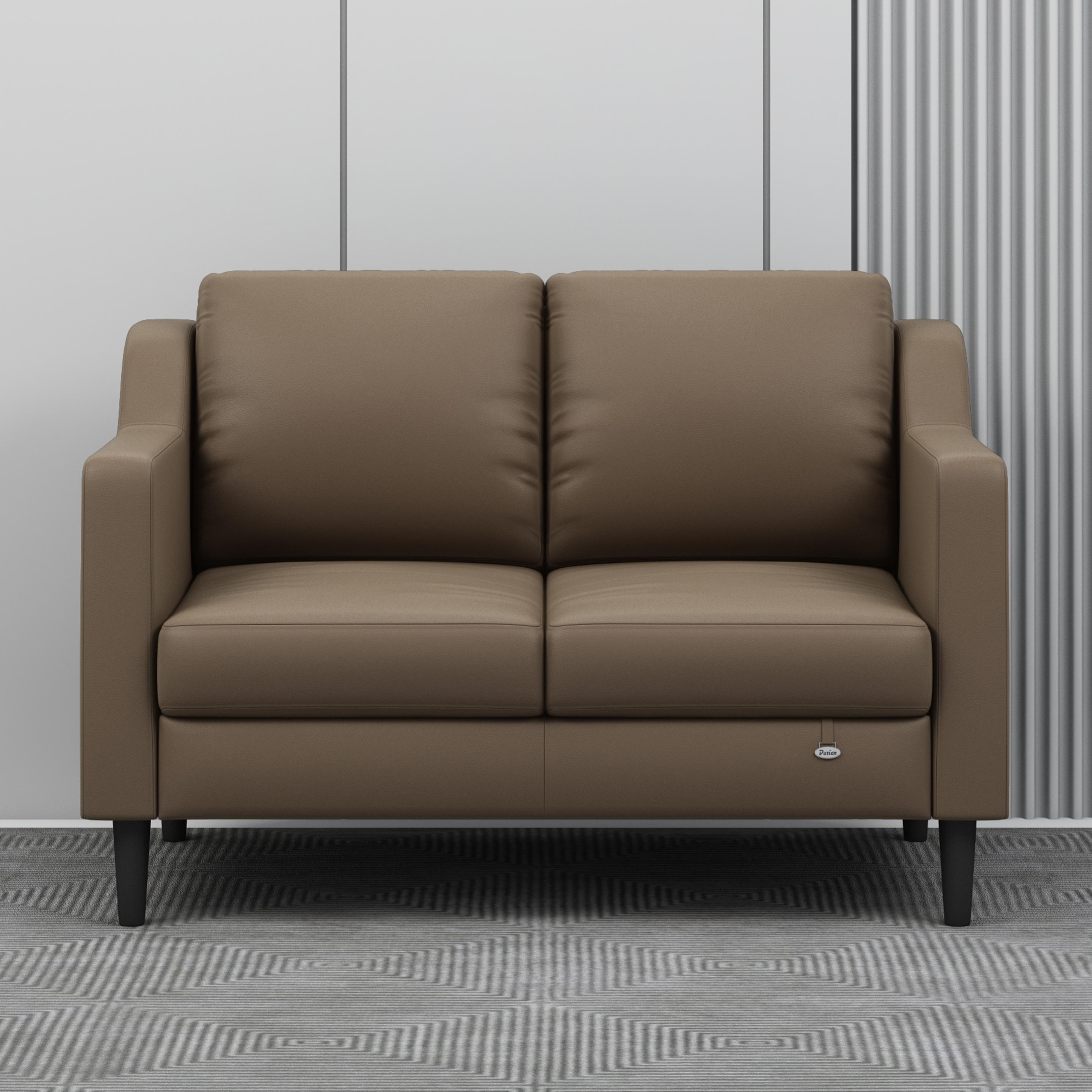 Buy Jeremy Two Seater Mushroom Beige Leatherette Sofa at Durian