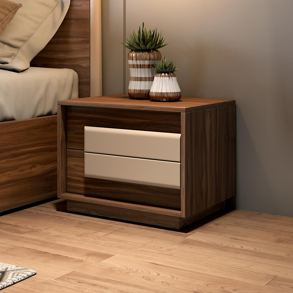 Buy Cecilia Brown Beige Engineered Wood Bedside Table Online at Durian