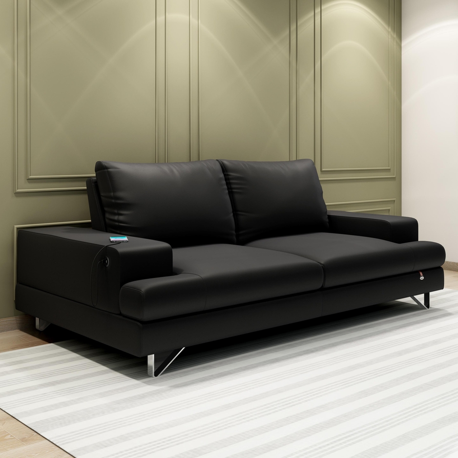 Benjamin 3 Seater Black Leatherette