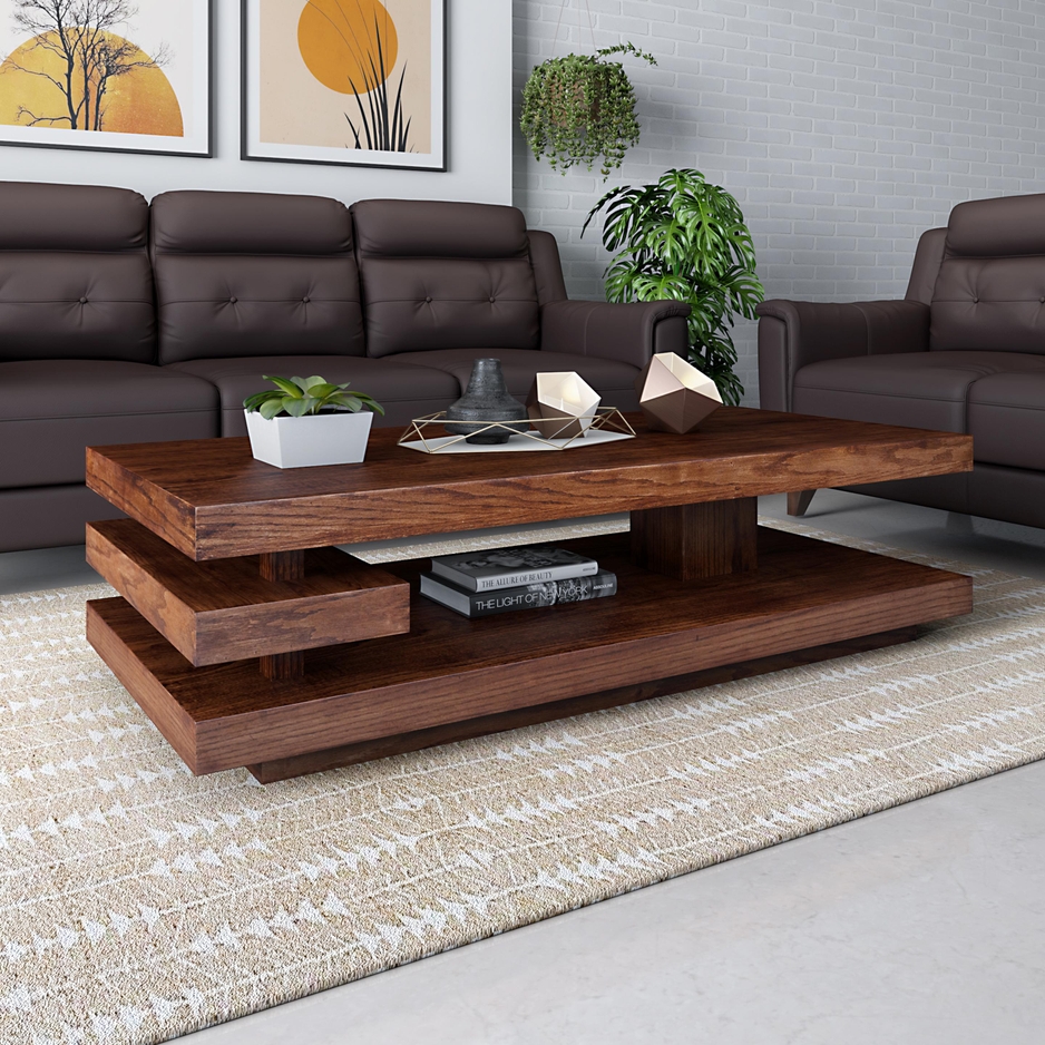 Buy Savio Walnut Brown Veneer Coffee & Center Table Online at Durian.