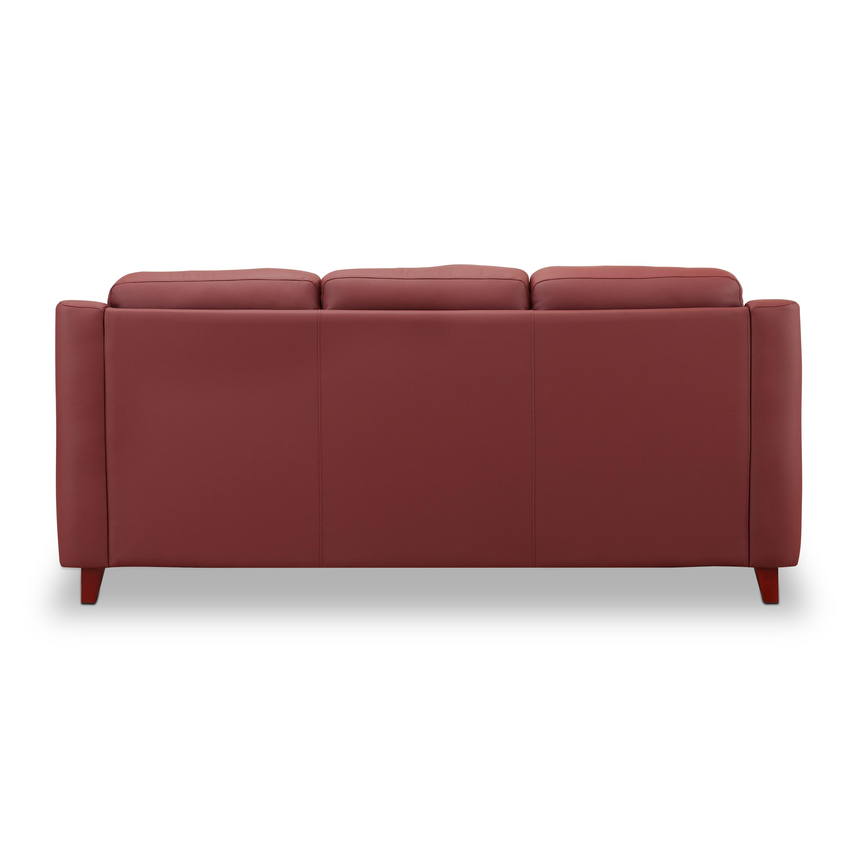 3 Seater Red Genuine Leather Sofa