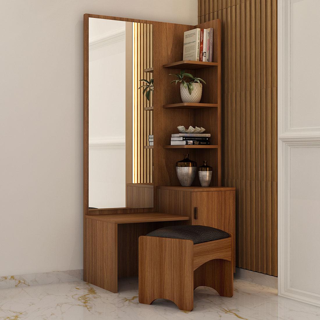 Plywood and Glass Brown Modular Dressing Table at Rs 1400 in Chennai | ID:  23354224033