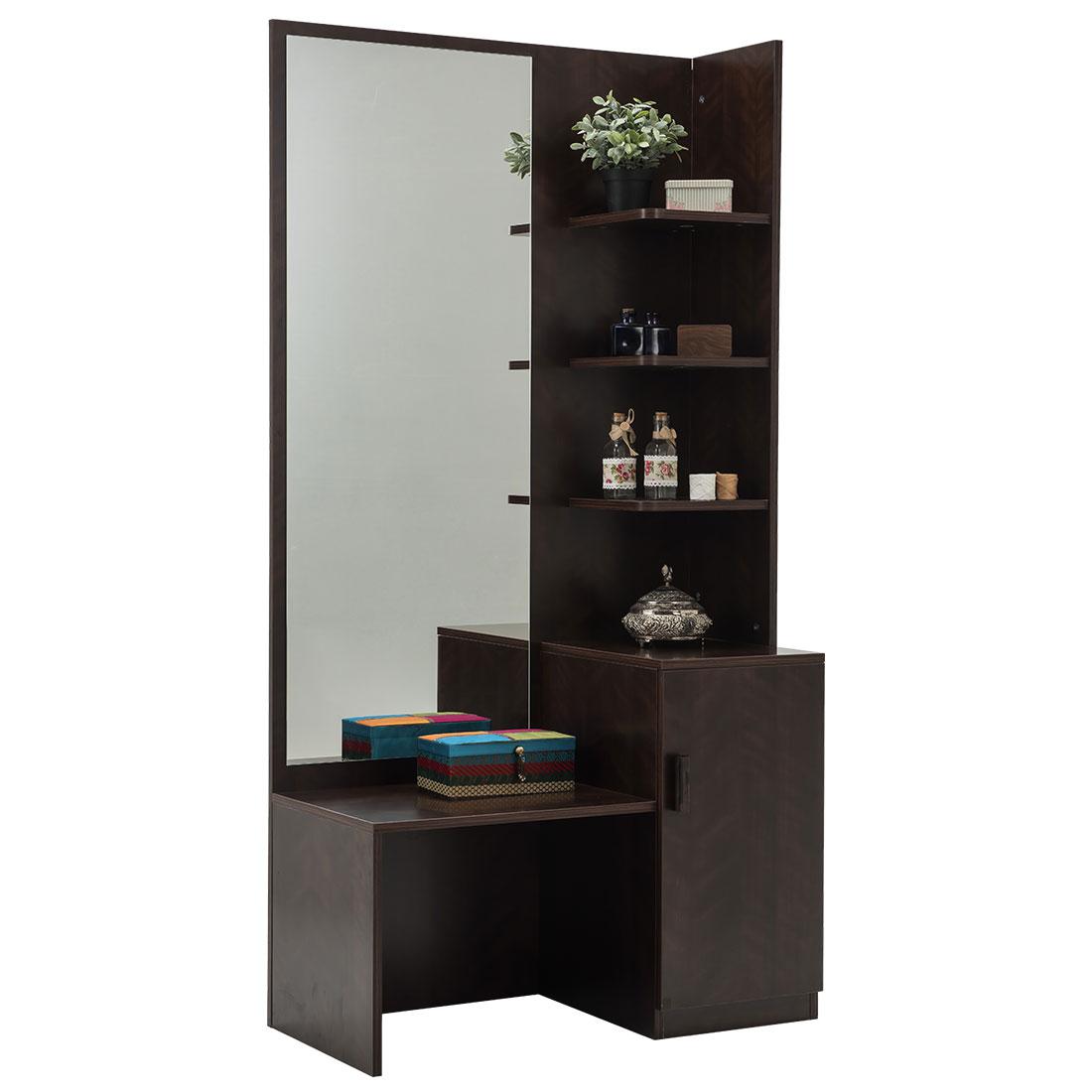 Modern Dressing Table with Mirror and Wooden Cabinet