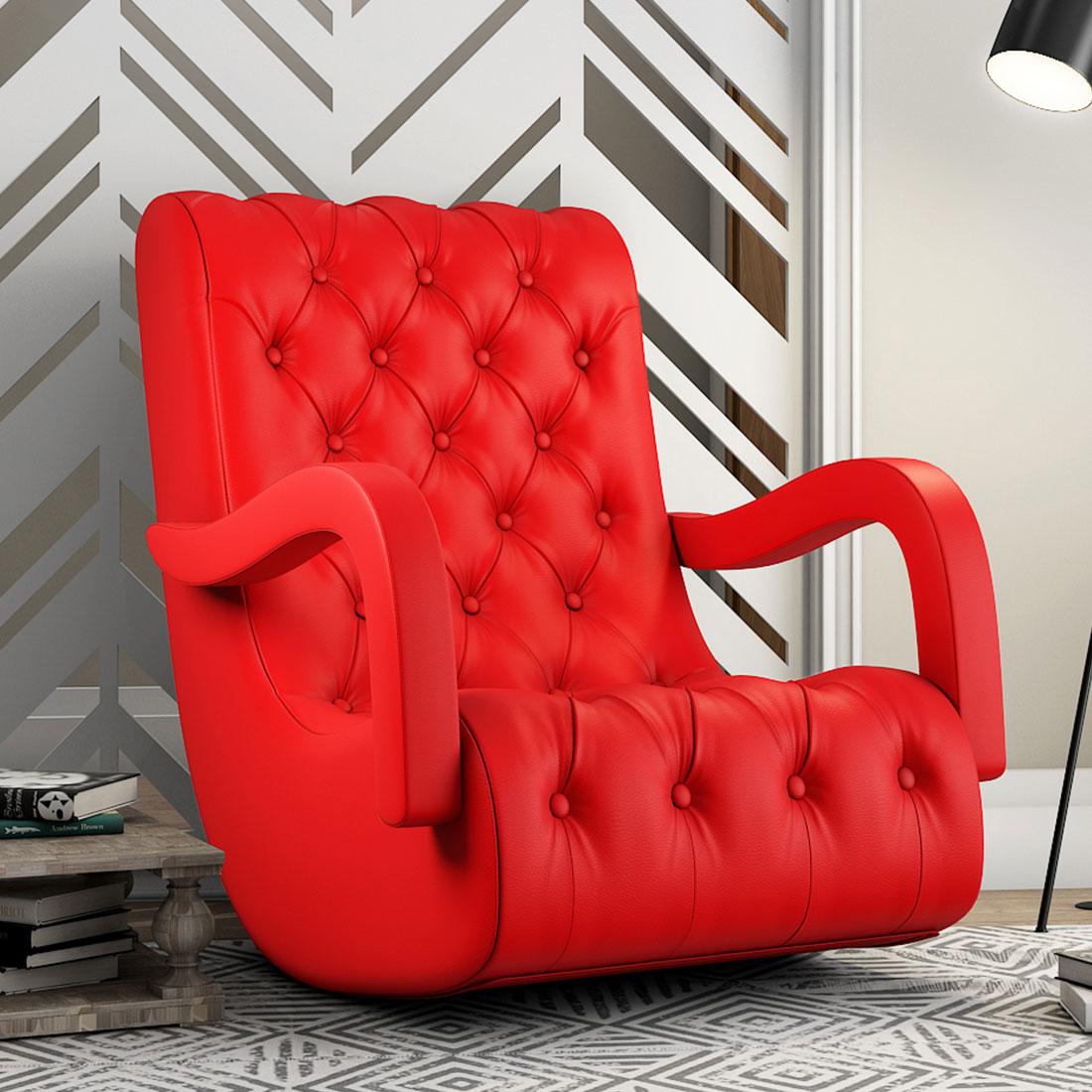 Buy Bid Red Premium Lounge Compact Rocking Chair Online At Durian