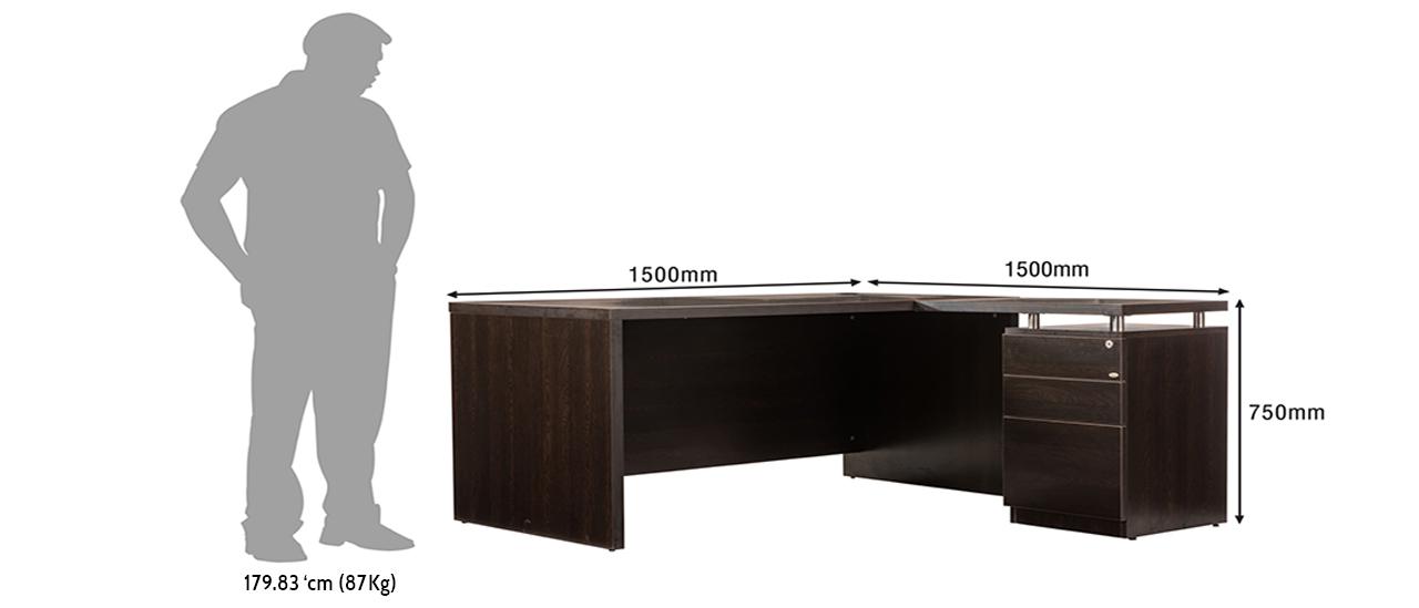 Buy DWS L-Shaped Brown Executive Office Desk Online At Durian