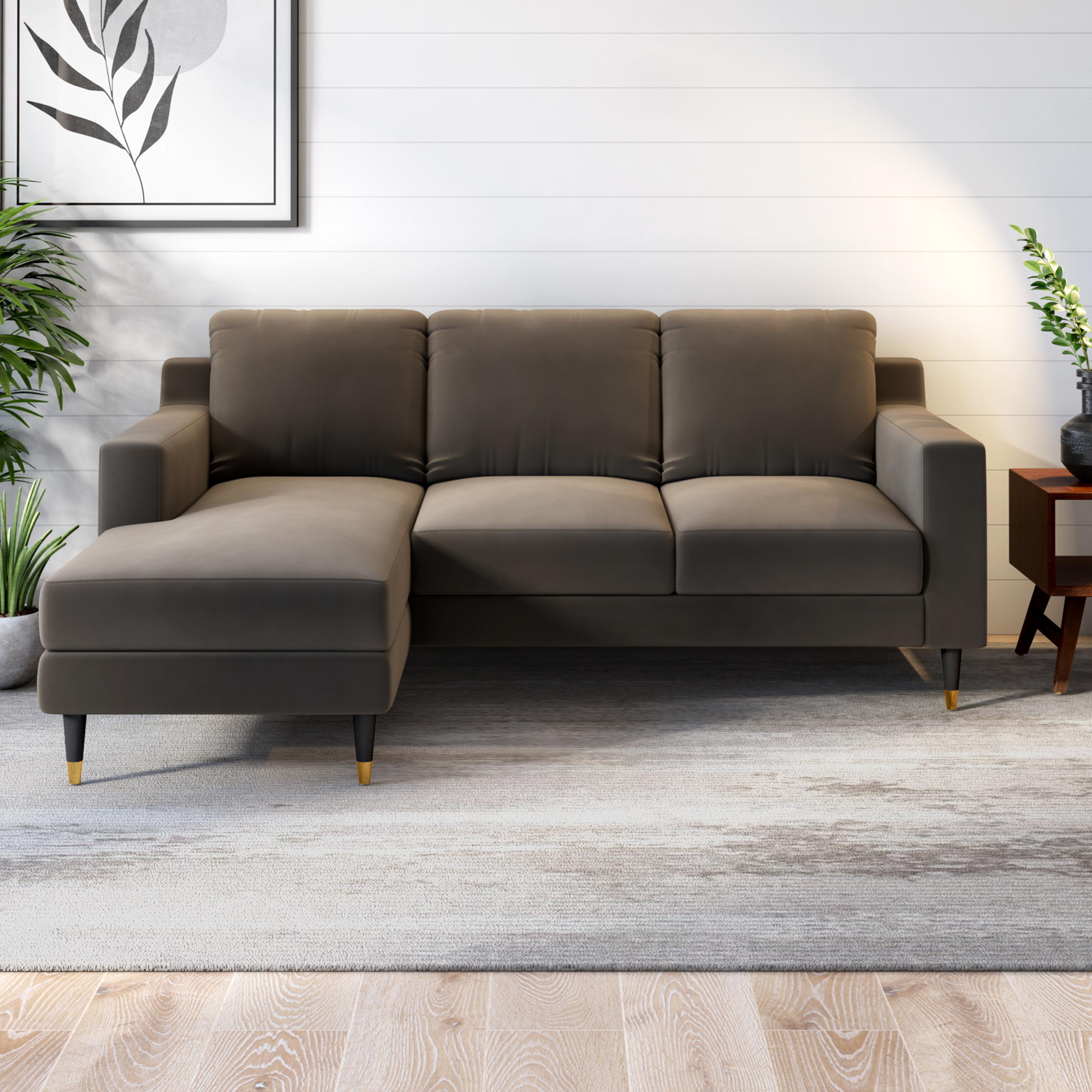 Buy Harlow Premium Fabric Coco Grey Right Sectional Sofa Online At Durian