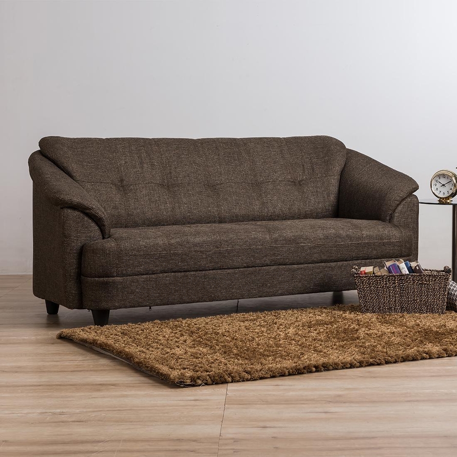 Fiona 3 Seater Brown Fabric Sofa