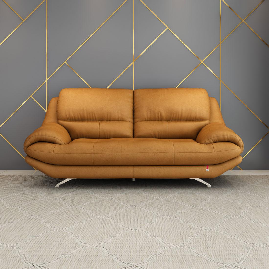 Camel colored leather sofa deals