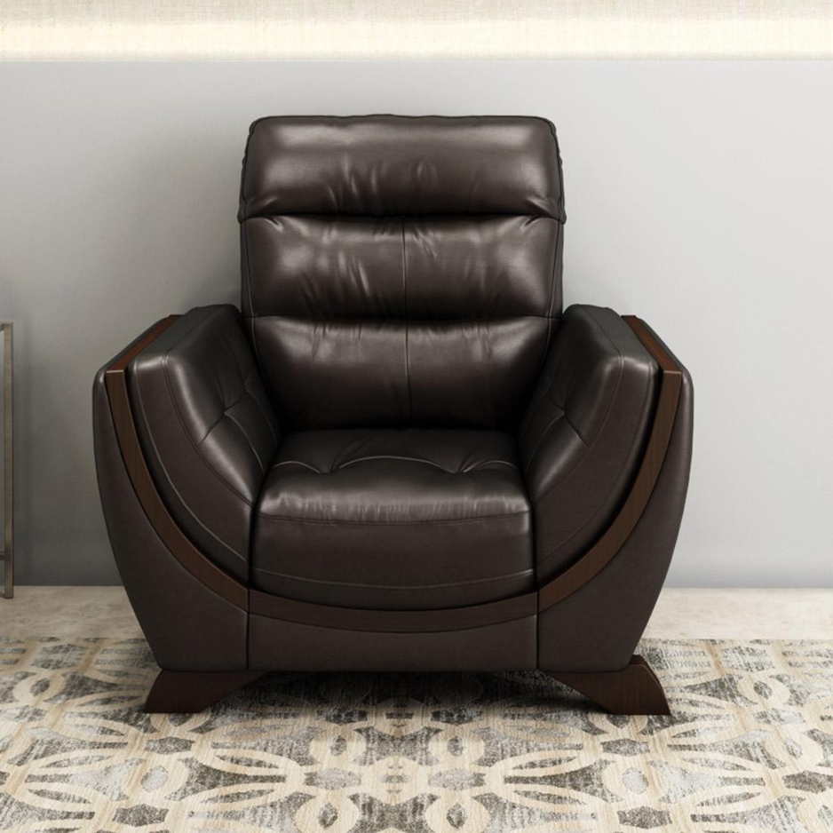 Davos 1 Seater Brown Leatherette Sofa | Buy Sofas Online At Durian
