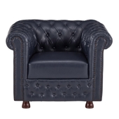 Buy Elton Chesterfield Leatherette 1 Seater Blue Sofa Online At Durian