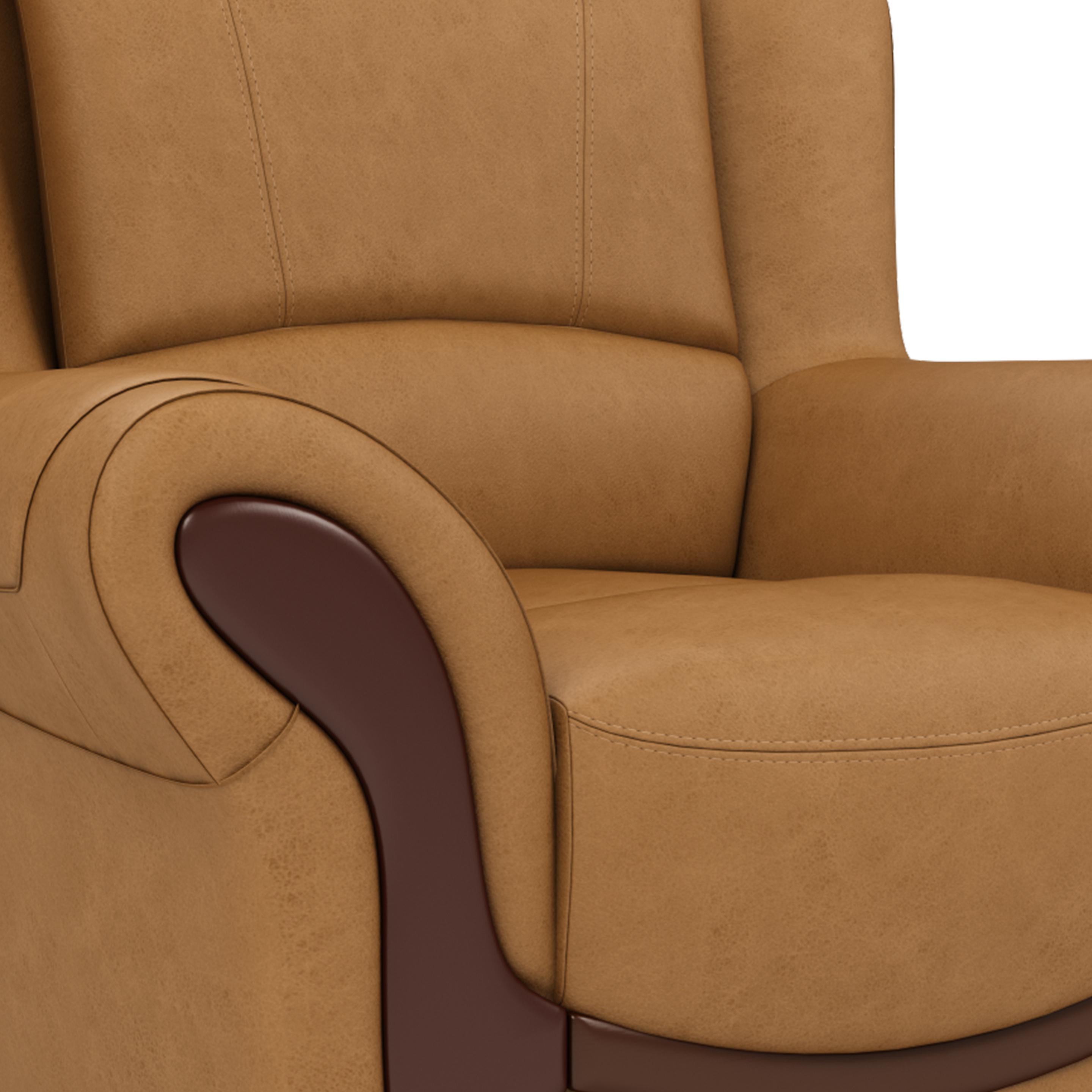 Buy Blos 1 Seater Camel Brown Leatherette Sofa Online At Durian