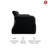 Buy Cluster 1 Seater Black Leatherette Sofa Online At Durian