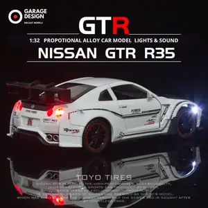 Miniatur Diecast Mobil Nissan GTR Diecast 132 - Miniatur Mobil Pajangan Nissan Skyline GTR R35 / R34 - Toyota Supra MK5 Warna Merah Putih & Hitam Skala 132 NISSAN LIBERTY WALK CSR2 LBWK GT-R50 124 132