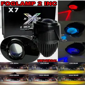 X-7SEVEN - FOGLAMP 2 INCHI PROJECTOR BILED X-7SEVEN X7 3 WARNA 2 INCHI FOGLAMP HONDA TOYOTA LAMPU KABUT MOBIL UNIVERSAL