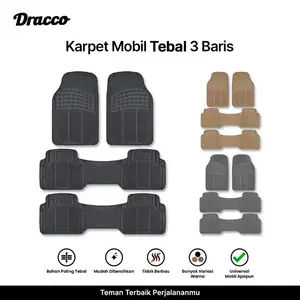 Karpet Mobil 3 Baris Tebal Universal Anti Slip Mudah Dibersihkan Tidak Berbau Awet