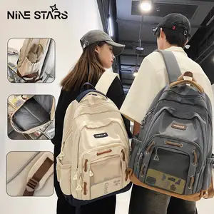 Nine stars kapasitas besar tas ransel pria tahan air tas sekolah wanita kapasitas besar tas travel