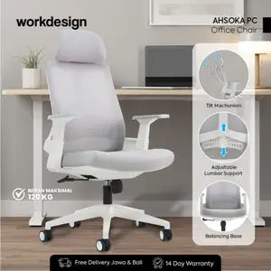 Workdesign Ahsoka PC Kursi Kantor / Kursi Kerja Ergonomis dengan Sandaran Kepala dan Lumbar Support