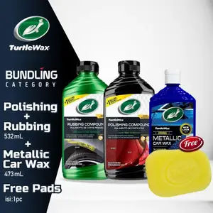 Turtle Wax Premium Polishing + Rubbing + Metallic Car Wax Biru 473 mL Pengkilap Mobil Motor Helm