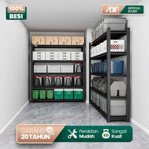 Rak Besi Susun Gudang Rak Susun Tingkat Tempat Penyimpanan Serbaguna Minimalist