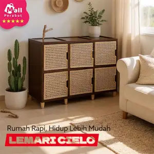 Mall Perabot | Lemari CIELO Rotan Susun Meja Kabinet TV 43 50 Inch Plastik Rak Serbaguna | Rak Pakaian Baju Pajangan