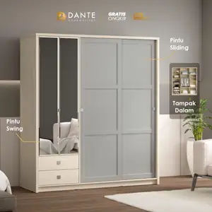 Dante Lemari Pakaian Sliding Minimalis / Wardrobe Aesthetic - VENUS ELIO SL 180