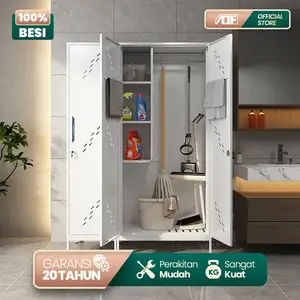 Lemari Alat Kebersihan Cleaning Cabinet Lemari Janitor Lemari Gantung Sapu Pel Serbaguna Full Besi