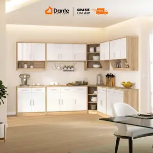 Dante Kitchen Set Minimalis / Kabinet Rak Dapur Aesthetic - ELENA AVE WHITE