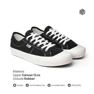 Brick Mansions - Urban Street Black White Sepatu Sneakers Casual Sekolah Pria Wanita