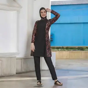 3PCS/Set Long Sleeve Waterproof Swimsuit Burkini Muslim Swimwear Baju Renang Muslimah Plus Size