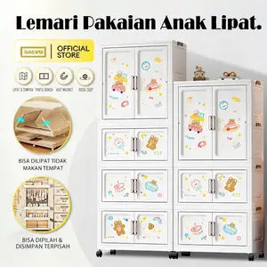 Salvo Lemari Bayi Anak Plastik Roda Minimalis 70/80cm