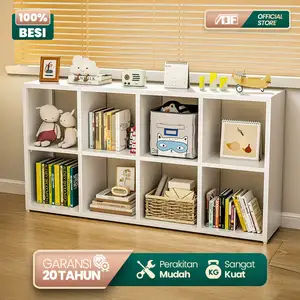 Lemari Besi Hias Serbaguna Lemari Display Buku Rak Besi Pajangan Ruang Tamu Aesthetic Minimalis