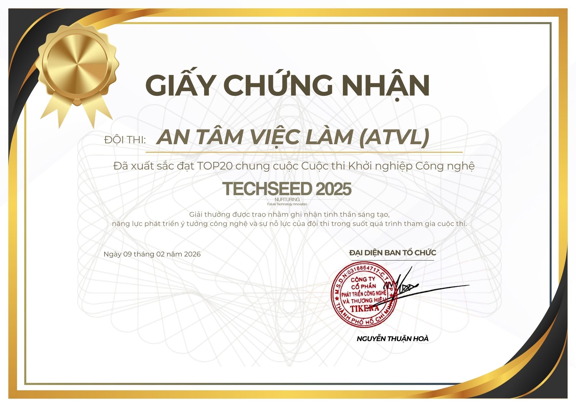 Giấy chứng nhận Techseed