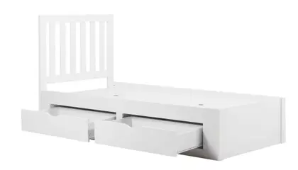 3ft Single White Wood Storage 4 Drawer Bed Frame thumbnail 5
