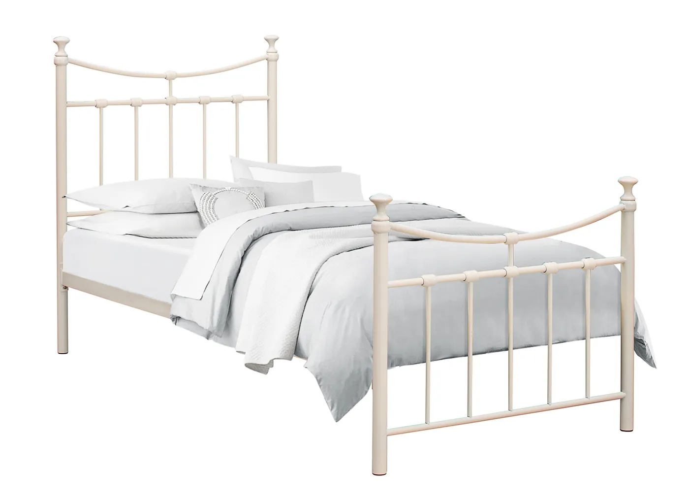 3ft Single Emma Traditional Cream Metal Tubular Bed Frame
