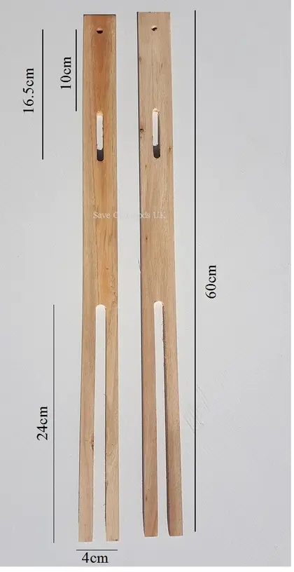 Pair of replacement wood headboard legs, struts thumbnail 2