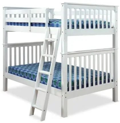 4ft small double Malvern white wood bunk bed frame thumbnail 2