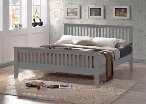 3ft Single Turin Grey Finish Wood Bed Frame. High Foot End